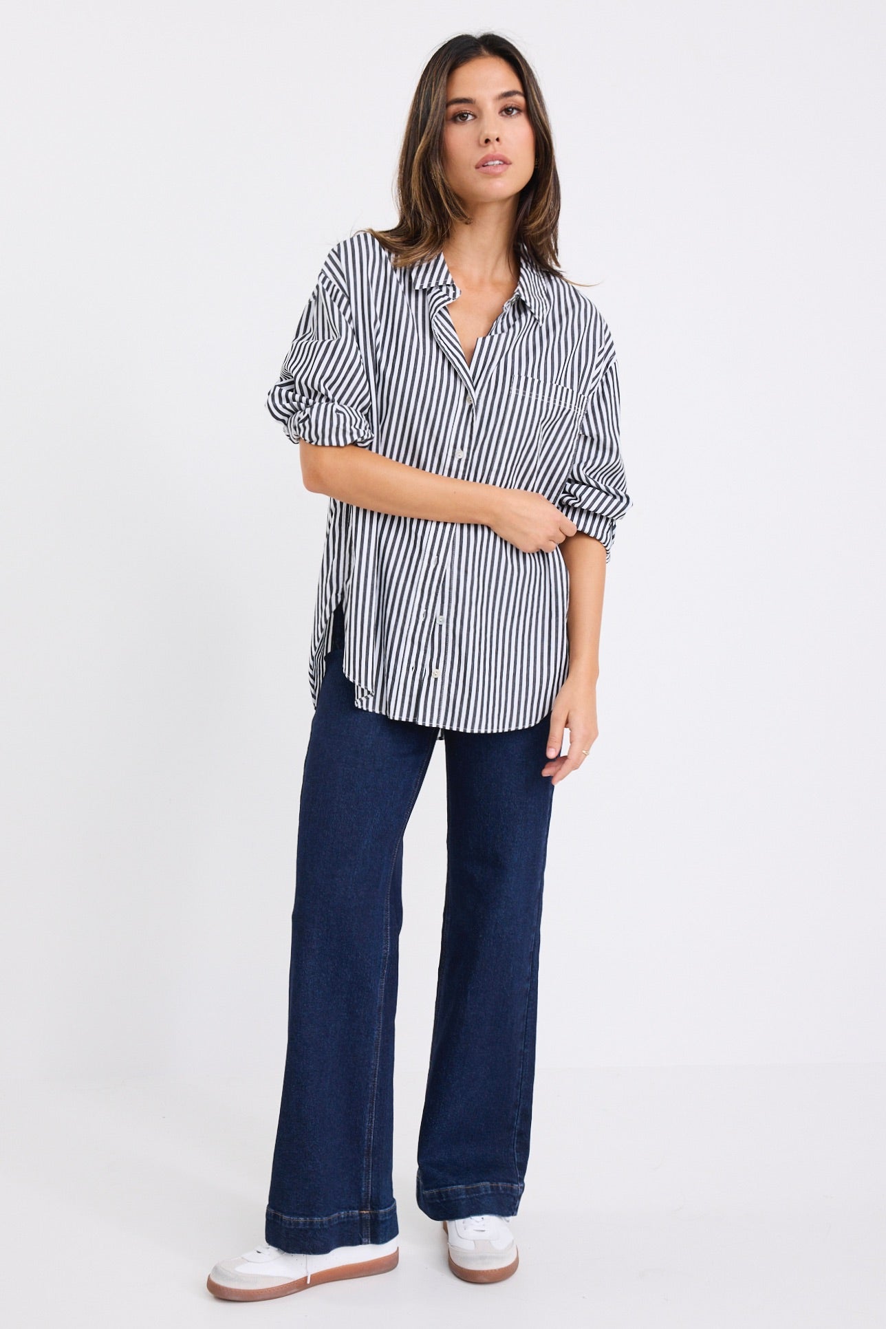 Mason | Relaxed Black Stripe Oversized Shirt