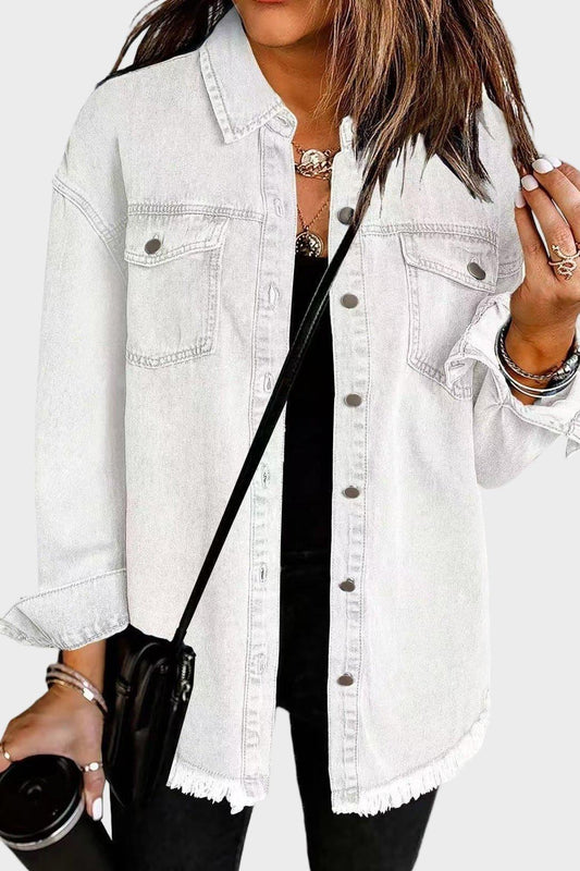 Mason | Relaxed Casual Denim Jacket for Women with Raw Hem