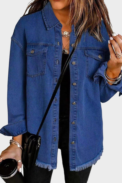 Mason | Relaxed Casual Denim Jacket for Women with Raw Hem Detail
