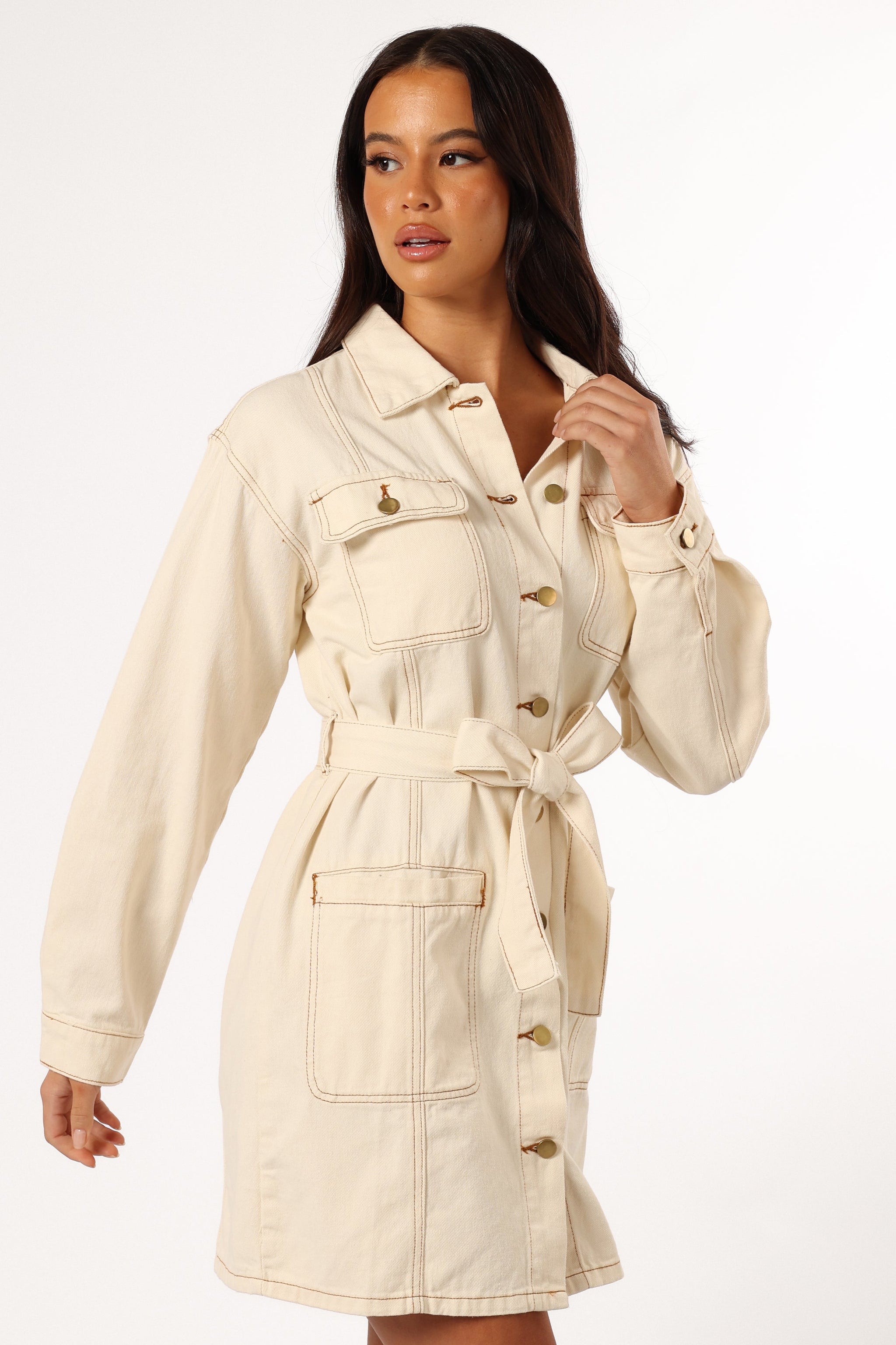 Mason | Stylish Long Sleeve Denim Mini Dress for Women