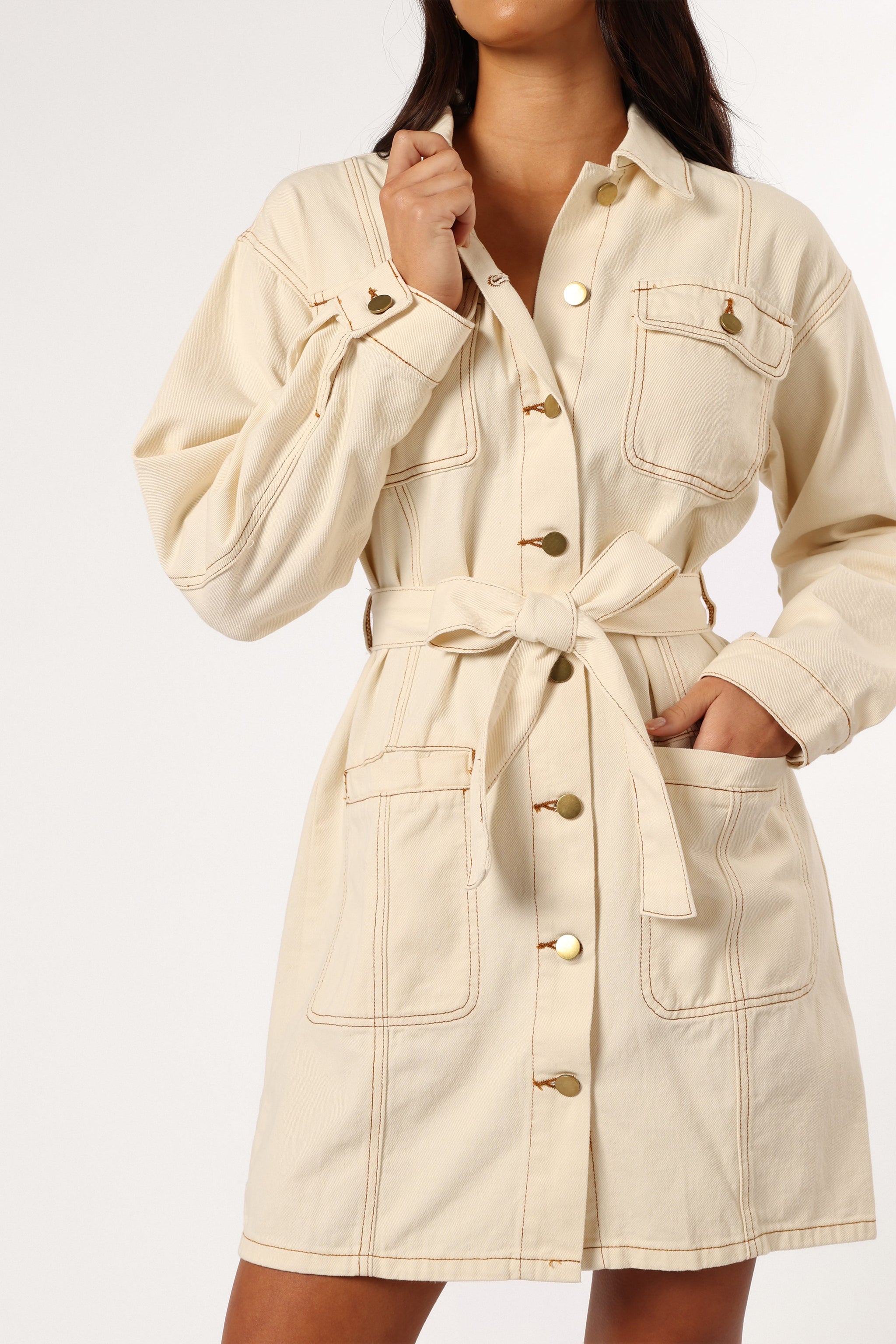 Mason | Stylish Long Sleeve Denim Mini Dress for Women
