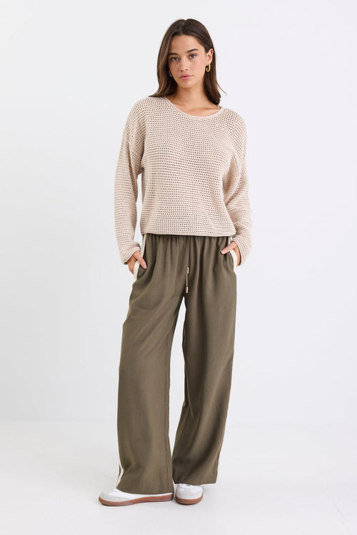 Mason | Stylish Olive Wide Leg Pants