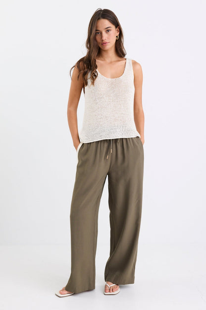 Mason | Stylish Olive Wide Leg Pants