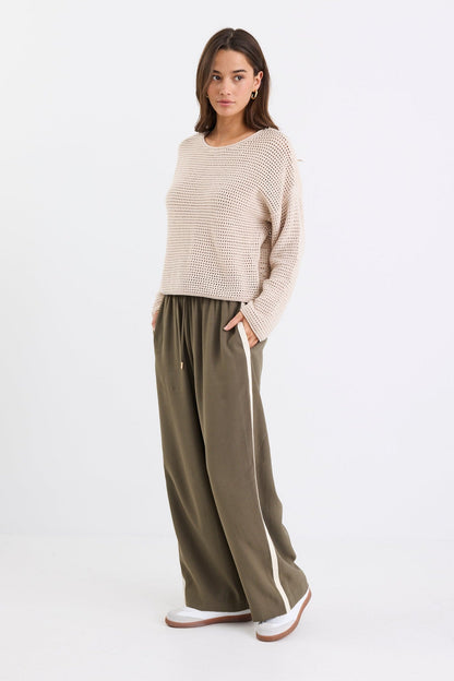 Mason | Stylish Olive Wide Leg Pants