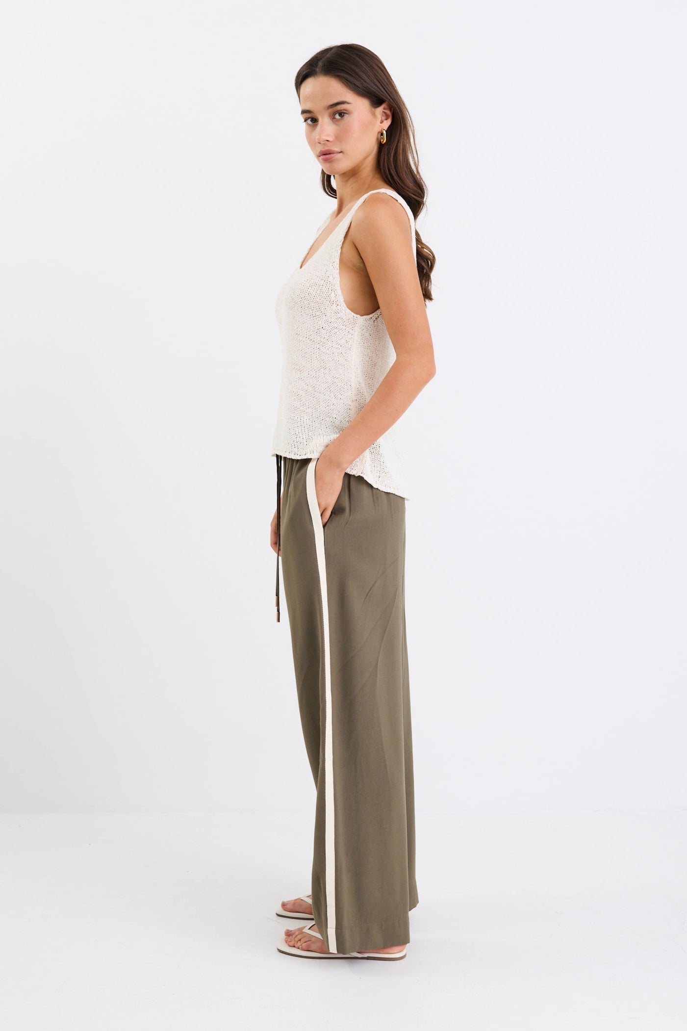 Mason | Stylish Olive Wide Leg Pants