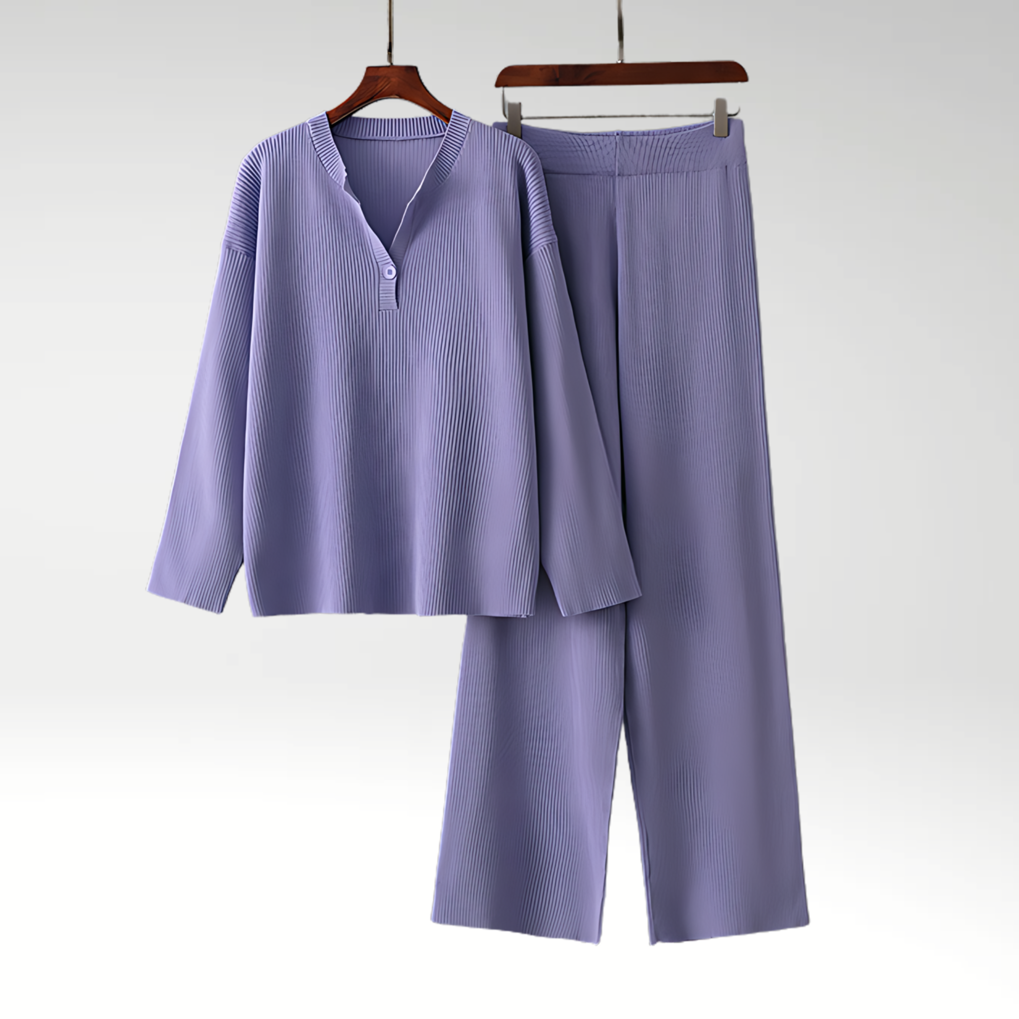 Mason | Textured Relaxed Lounge Set with Wide Leg Pants