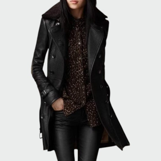 Mason | Timeless Elegant Long Leather Coat