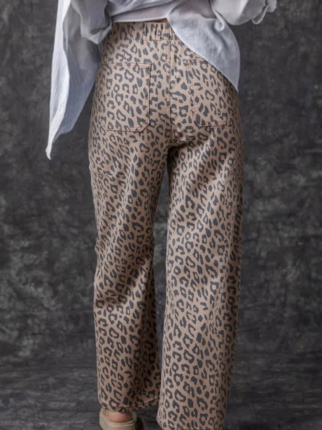 Maya | Flowy Leopard Wide Leg Trousers for Women
