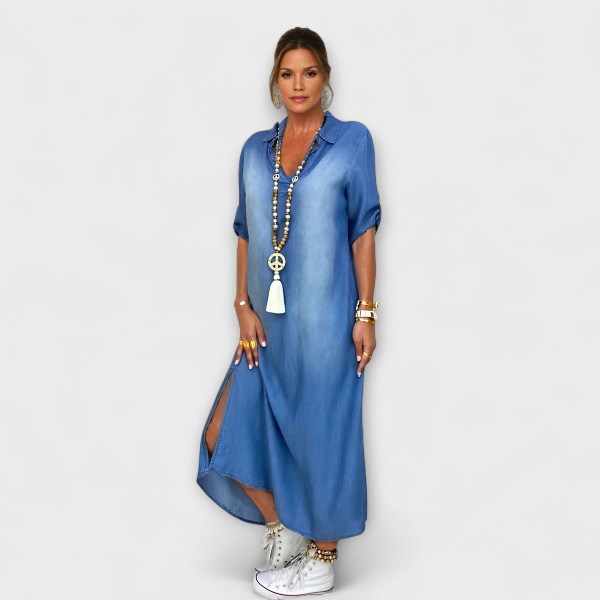 Mia | Casual Elegant Denim Look Dress