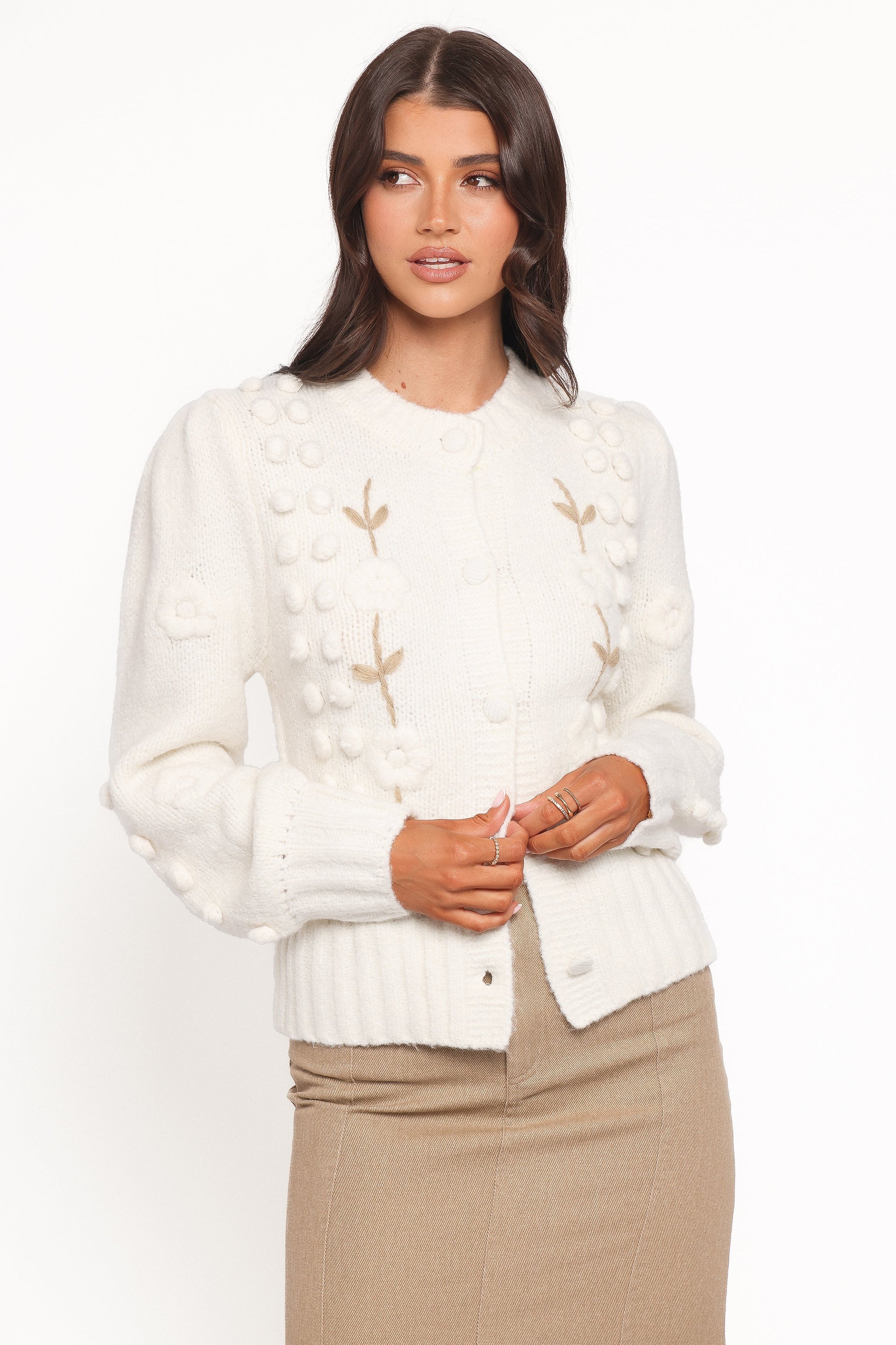 Mia | Charming Floral Knit Cardigan