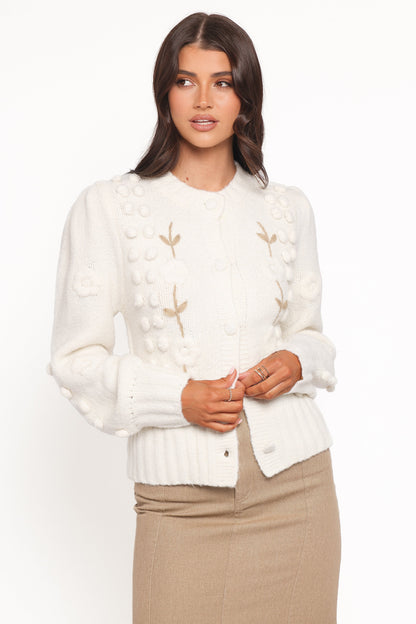 Mia | Charming Floral Knit Cardigan
