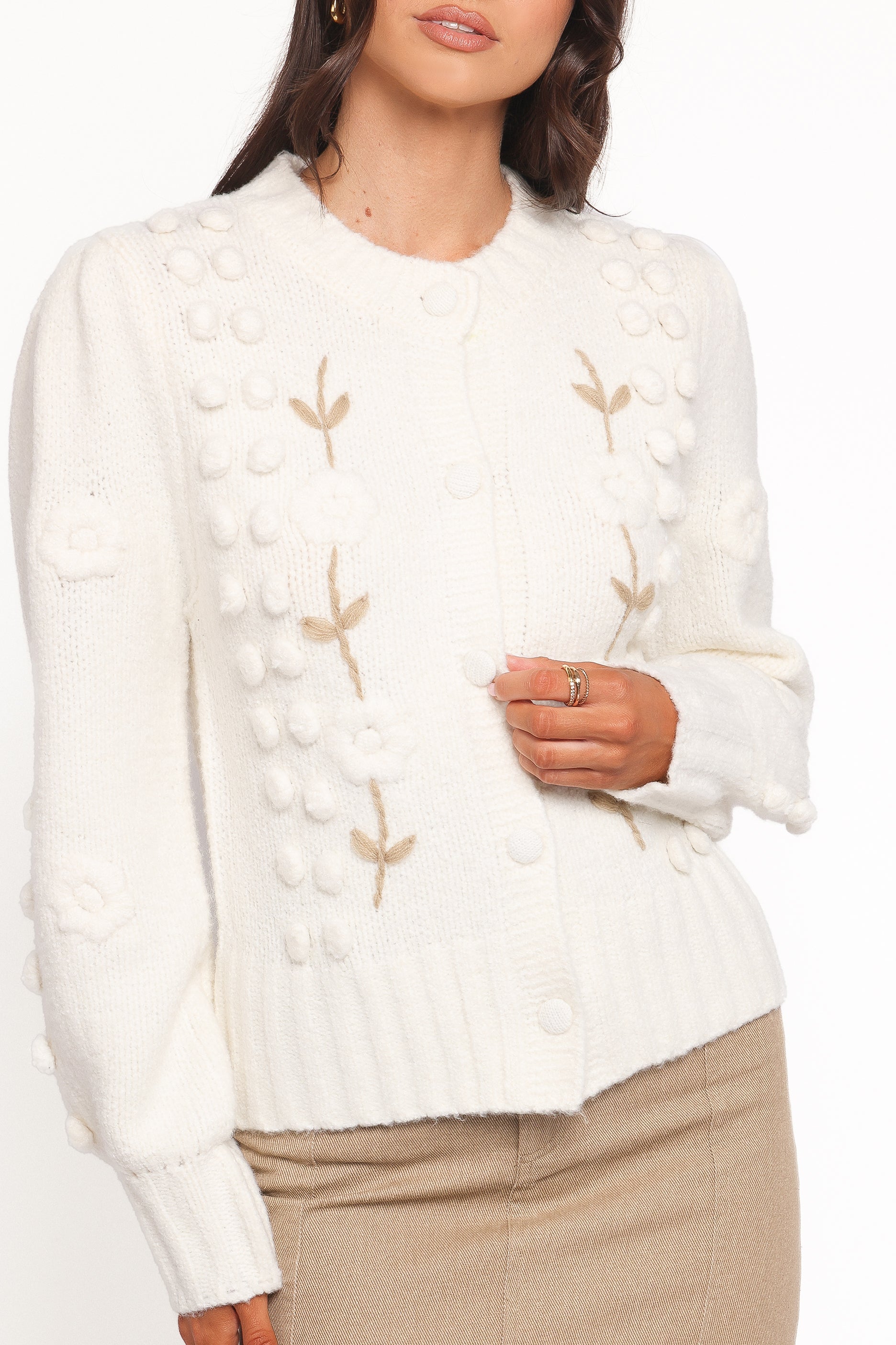 Mia | Charming Floral Knit Cardigan