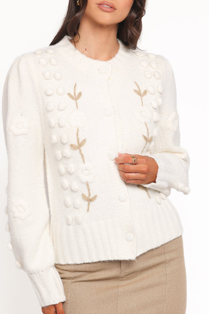 Mia | Charming Floral Knit Cardigan