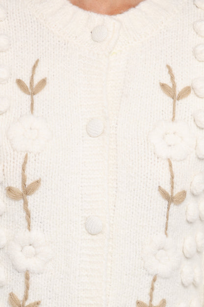 Mia | Charming Floral Knit Cardigan