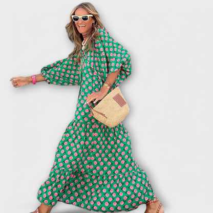 Mia | Chic Lightweight Geometric Maxi Dress