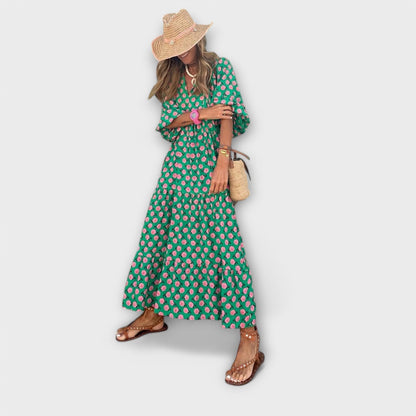 Mia | Chic Lightweight Geometric Maxi Dress