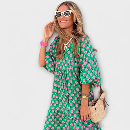 Mia | Chic Lightweight Geometric Maxi Dress