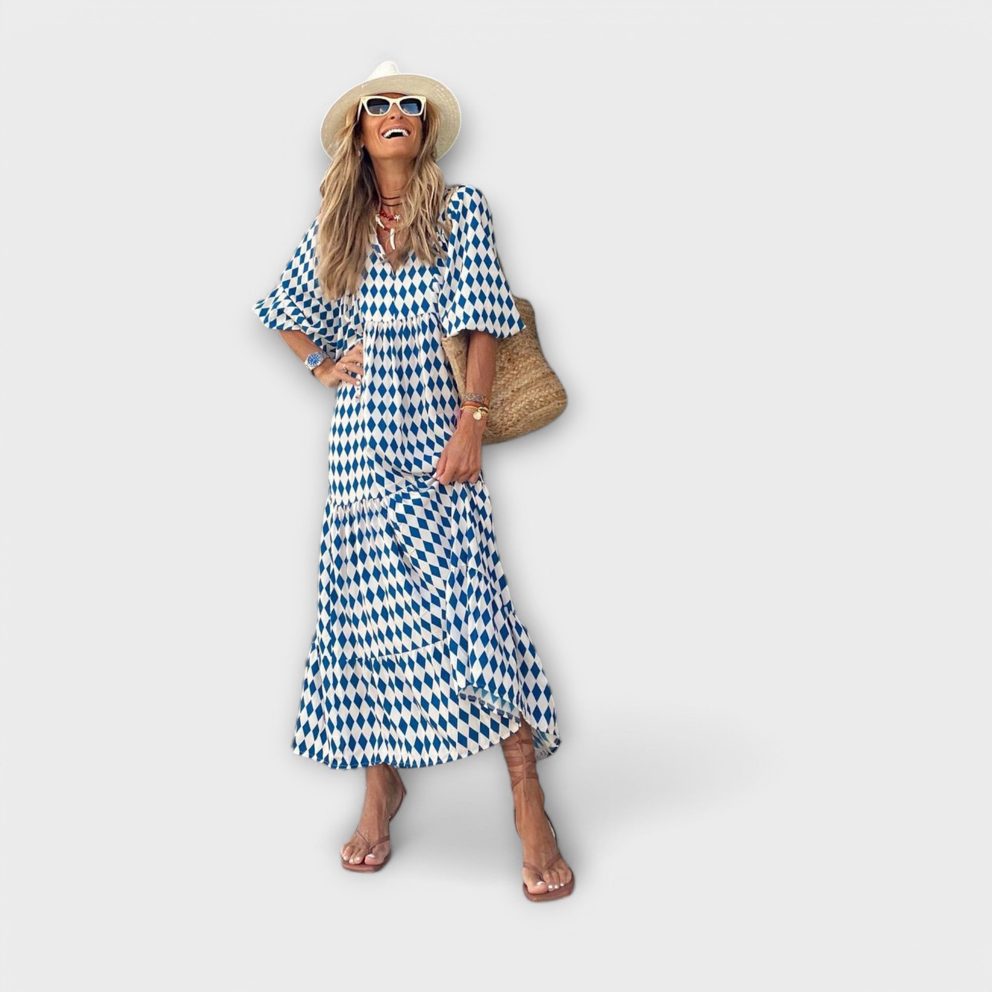 Mia | Chic Lightweight Geometric Maxi Dress