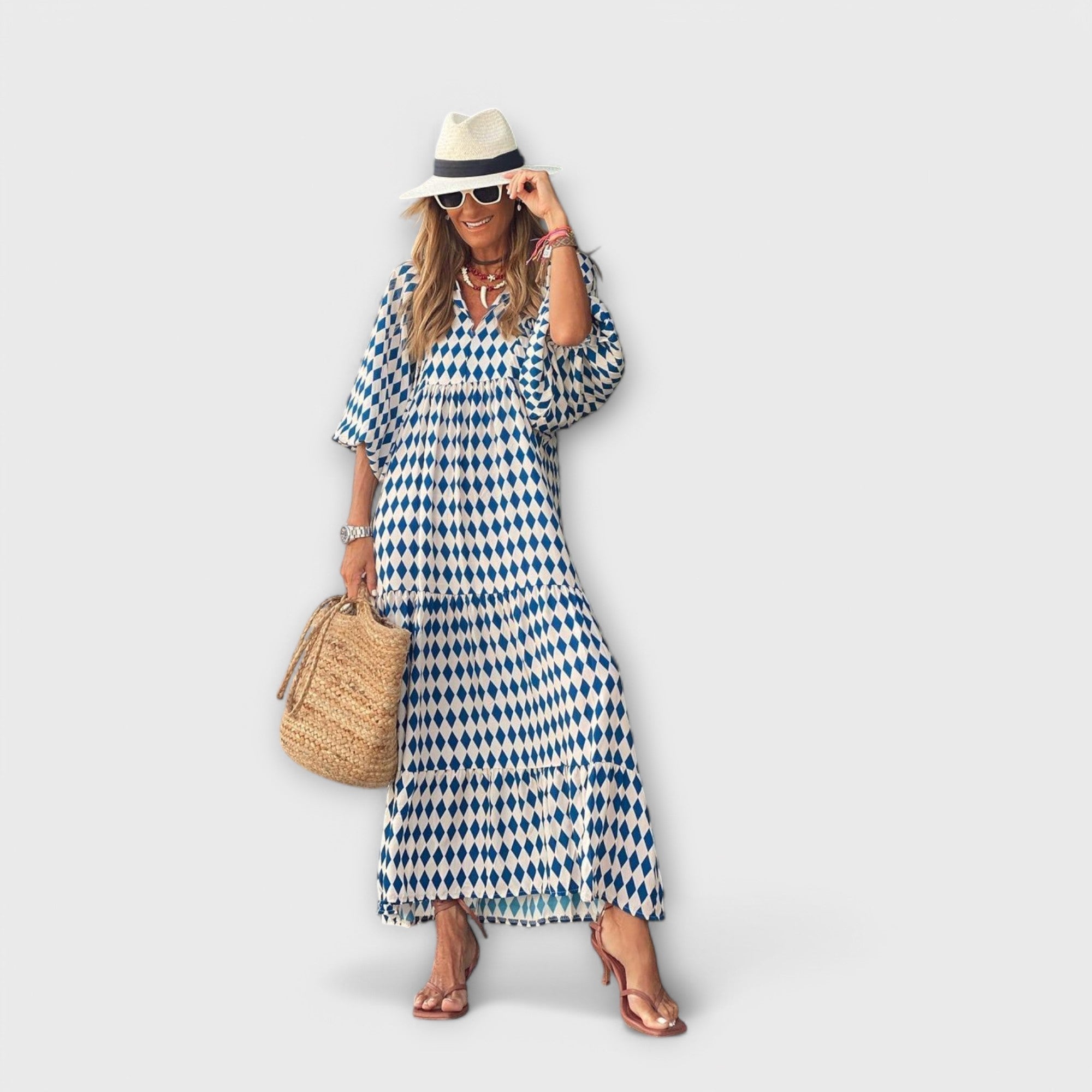 Mia | Chic Lightweight Geometric Maxi Dress