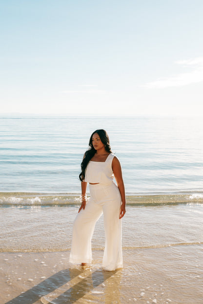 Mia | Chic Linen Cropped Top