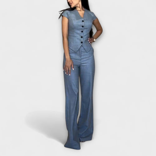Mia | Chic V-neck Women's Loungewear Two Piece Set