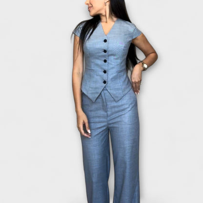 Mia | Chic V-neck Women's Loungewear Two Piece Set