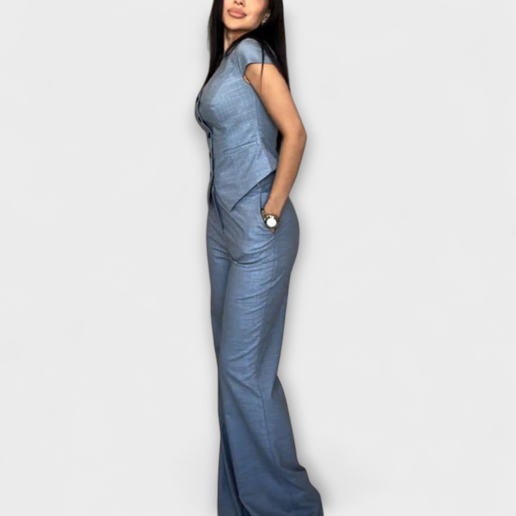 Mia | Chic V-neck Women's Loungewear Two Piece Set