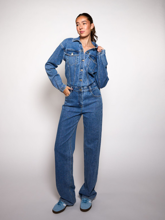 Mia | Classic Relaxed Fit Denim Jacket and Jeans Set