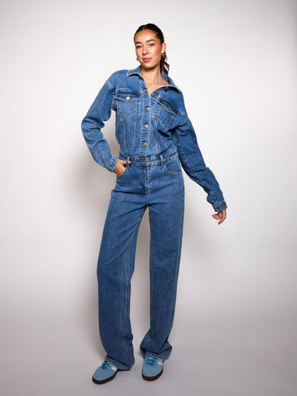 Mia | Classic Relaxed Fit Denim Jacket and Jeans Set