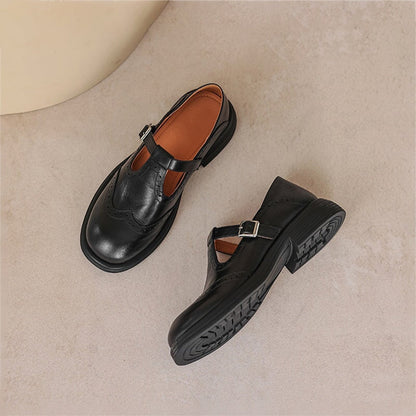 Mia | Classic Stylish Leather Mary Janes