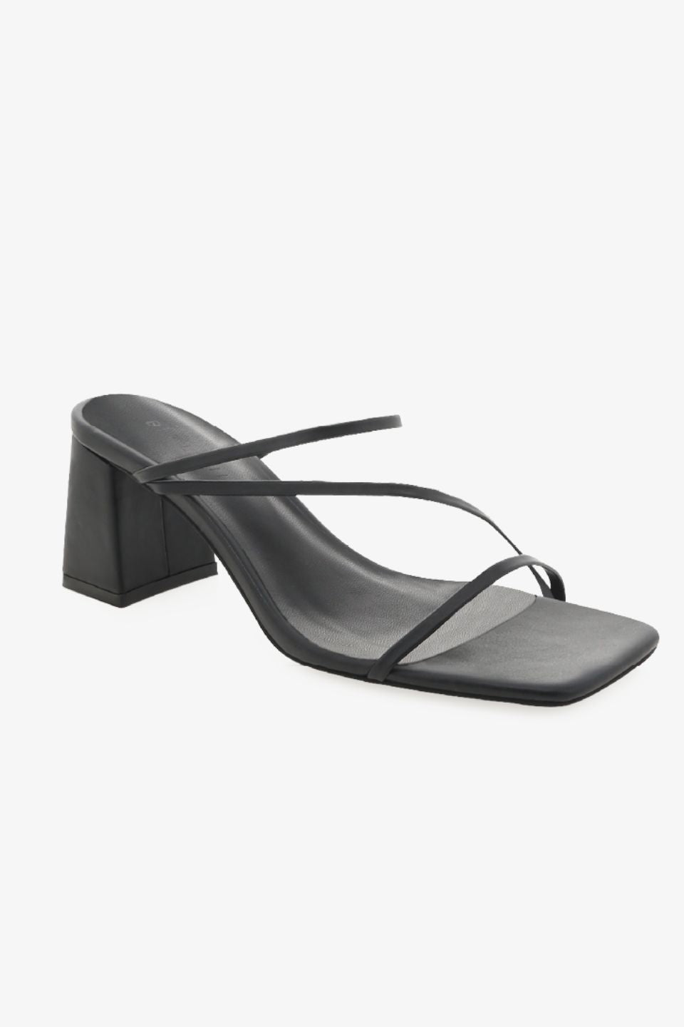 Mia | Contemporary Black Strappy Mid Heel