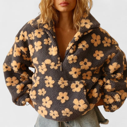 Mia | Cozy Floral Print Women's Fleece Jacket