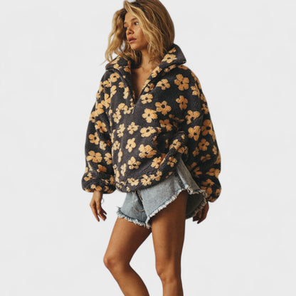 Mia | Cozy Floral Print Women's Fleece Jacket