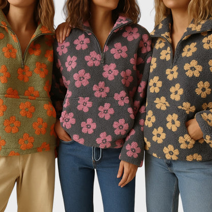 Mia | Cozy Floral Print Women's Fleece Jacket