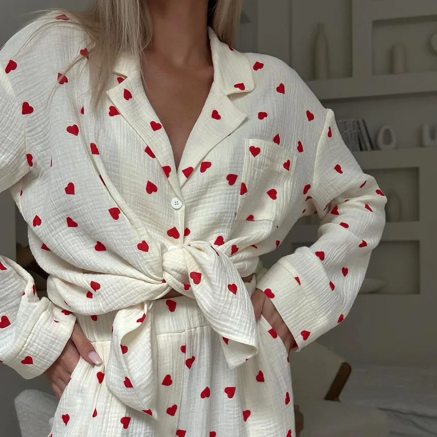 Mia | Cozy Printed Long Sleeve Pajama Set