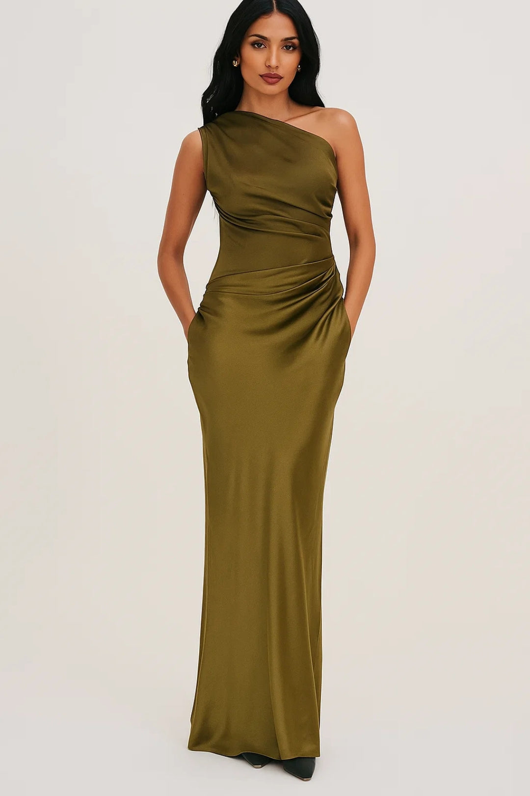 Mia | Elegant Asymmetric Satin Evening Gown