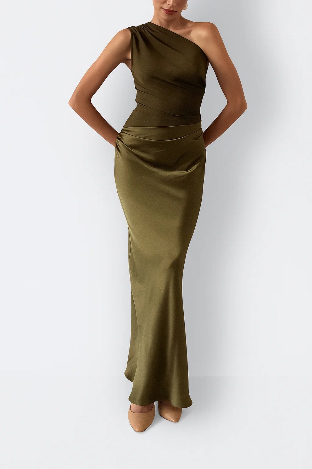 Mia | Elegant Asymmetric Satin Evening Gown