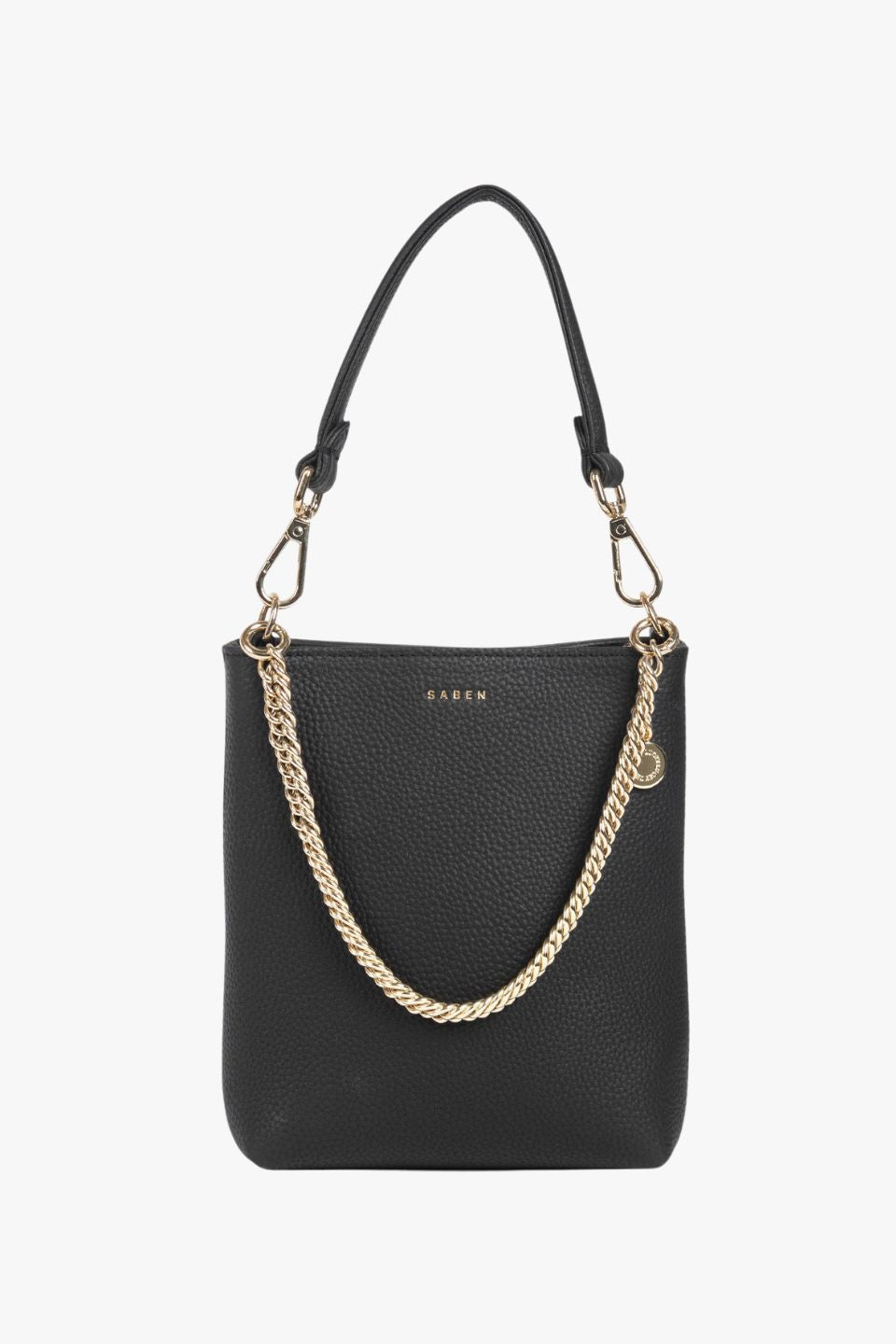 Mia | Elegant Black Leather Bucket Bag