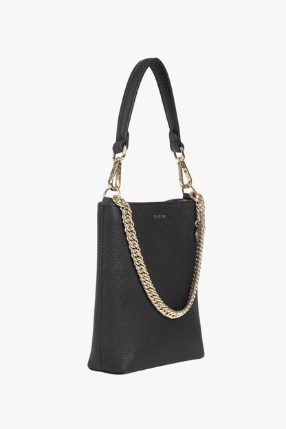 Mia | Elegant Black Leather Bucket Bag