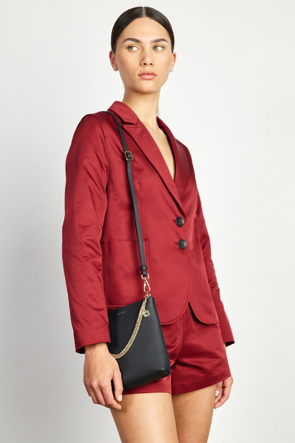 Mia | Elegant Black Leather Bucket Bag