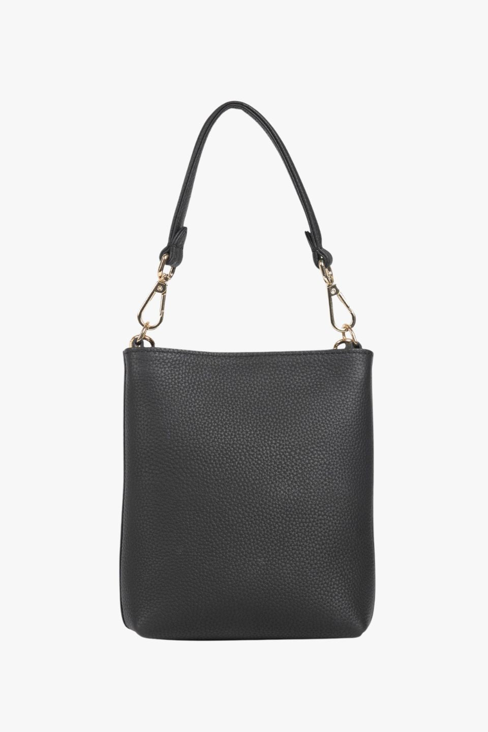 Mia | Elegant Black Leather Bucket Bag
