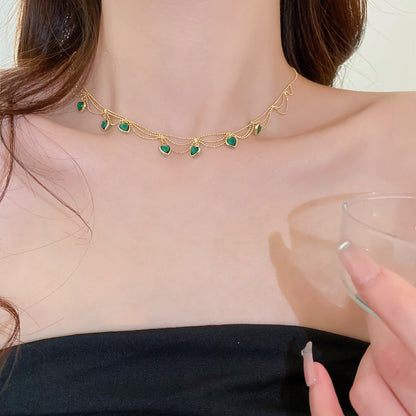 Mia | Elegant Checker Heart Necklace
