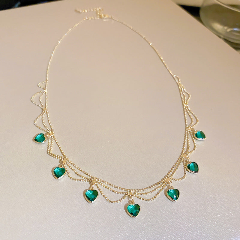 Mia | Elegant Checker Heart Necklace