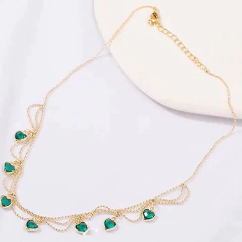 Mia | Elegant Checker Heart Necklace