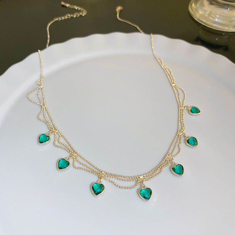 Mia | Elegant Checker Heart Necklace
