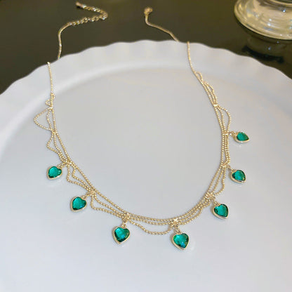 Mia | Elegant Checker Heart Necklace