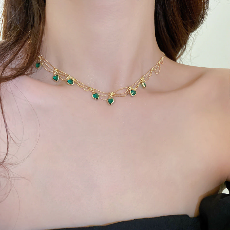Mia | Elegant Checker Heart Necklace