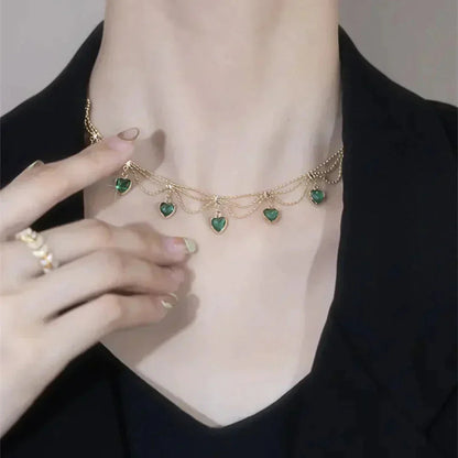 Mia | Elegant Checker Heart Necklace