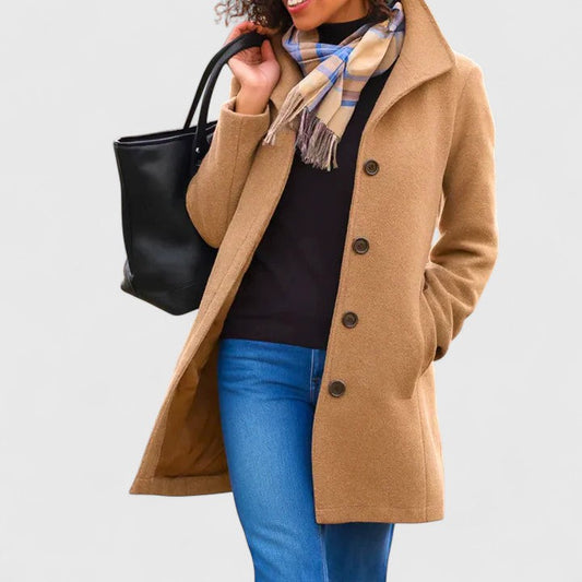 Mia | Elegant Long Wool Coat for Women
