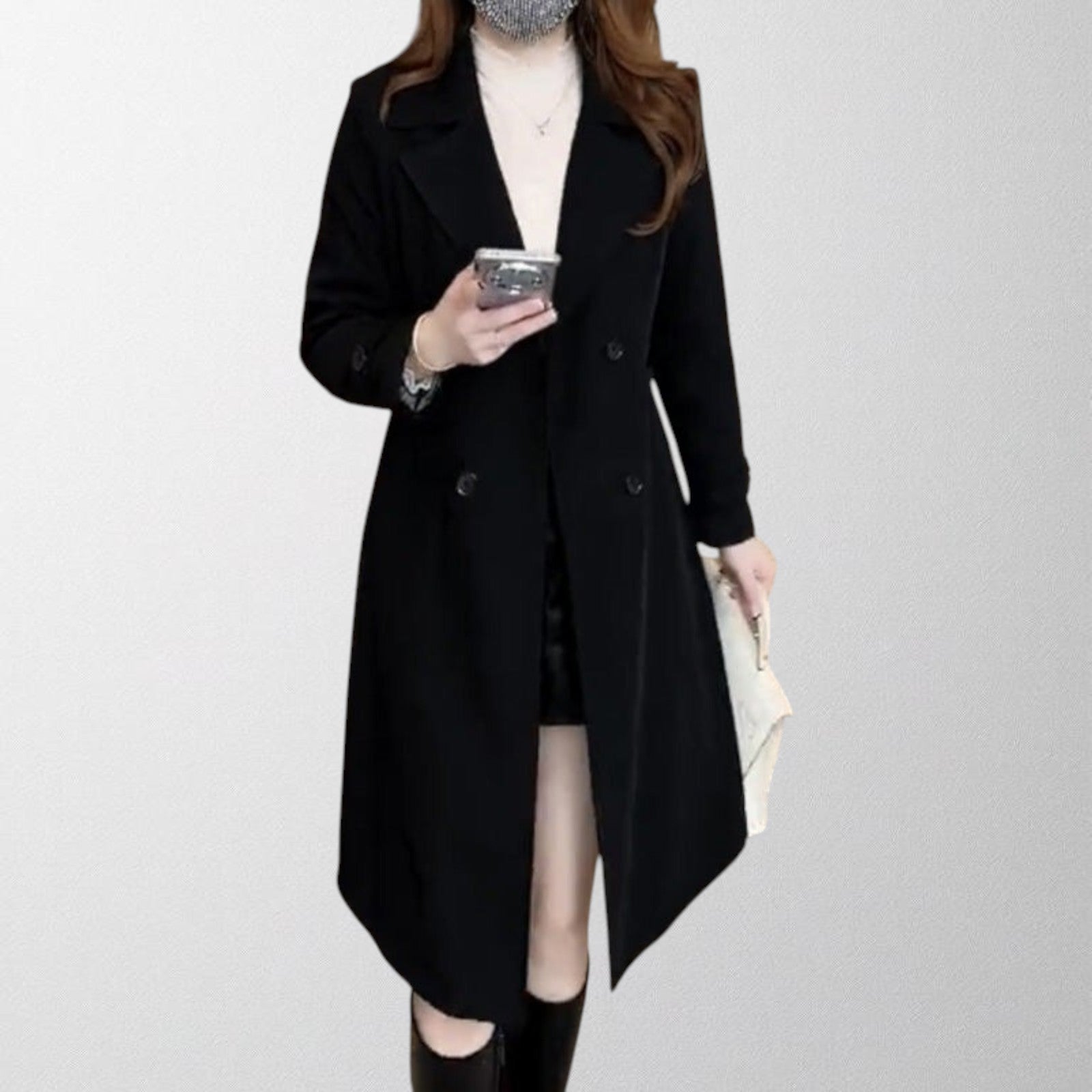 Mia | Elegant Longline Trench Coat